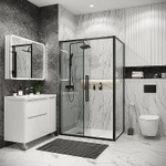 Душевой уголок Grossman Cosmo 140х100 120.K33.02.1410.21.00 стекло прозрачное/профиль черный матовый