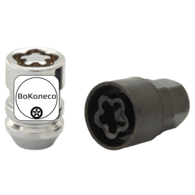 Гайка секретная M14x1,5 (36), 4+2 ключа, конус, закрытая, CH, JN-618