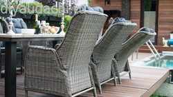 Стол Парклэнд + 8 кресел Верона алюминиевый каркас (кор/сер)