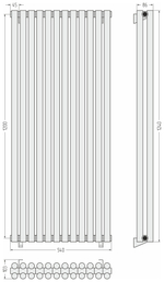 Сунержа Эстет-11 1200х540 12 секций