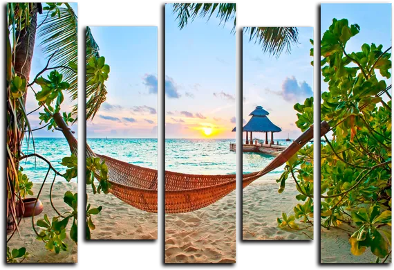 Модульная картина "Морской гамак"