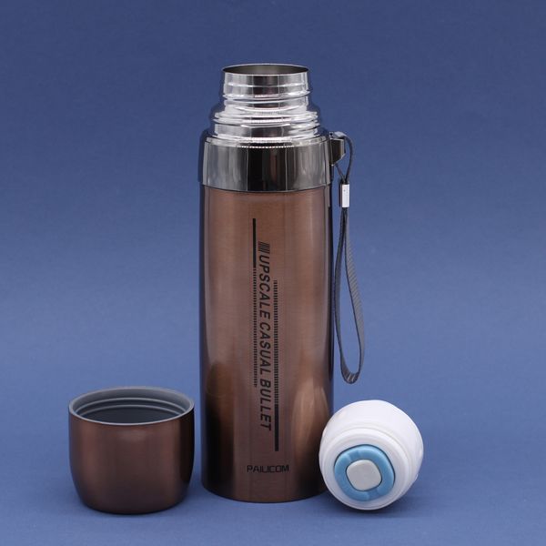 Термос из стали, коричневый, 450мл