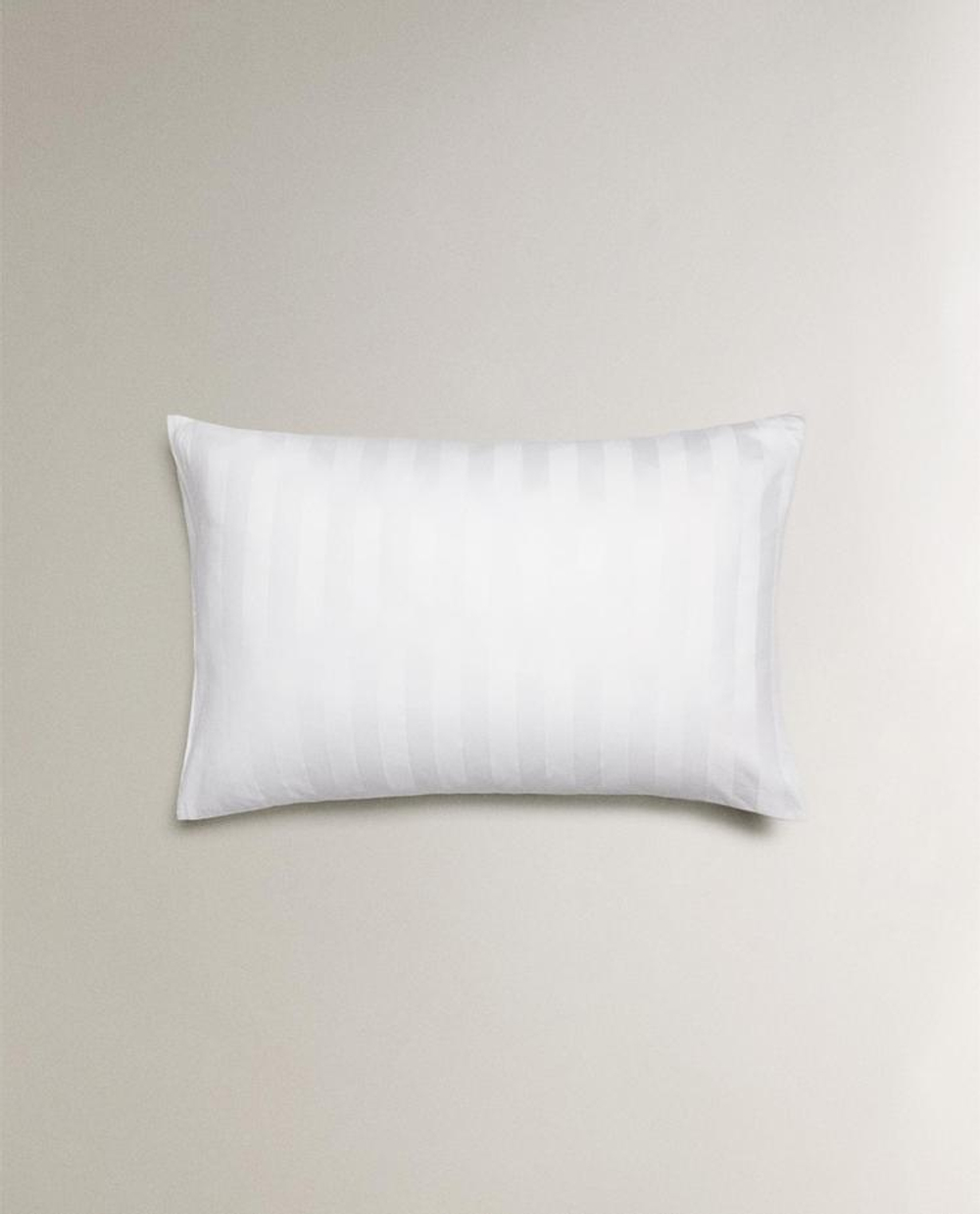 ZARA HOME НАВОЛОЧКА ИЗ САТИНА В ПОЛОСКУ (500 НИТЕЙ), БЕЛЫЙ