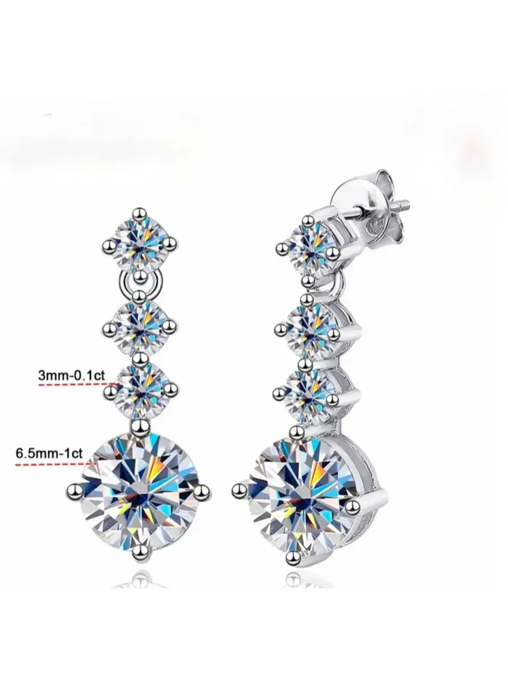 Серьги с муассанитами