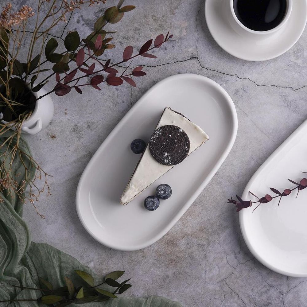 Блюдо овальное 22,5*12,3 см h2,1 см для подачи белое фарфор NEW P.L. Proff Cuisine [10]