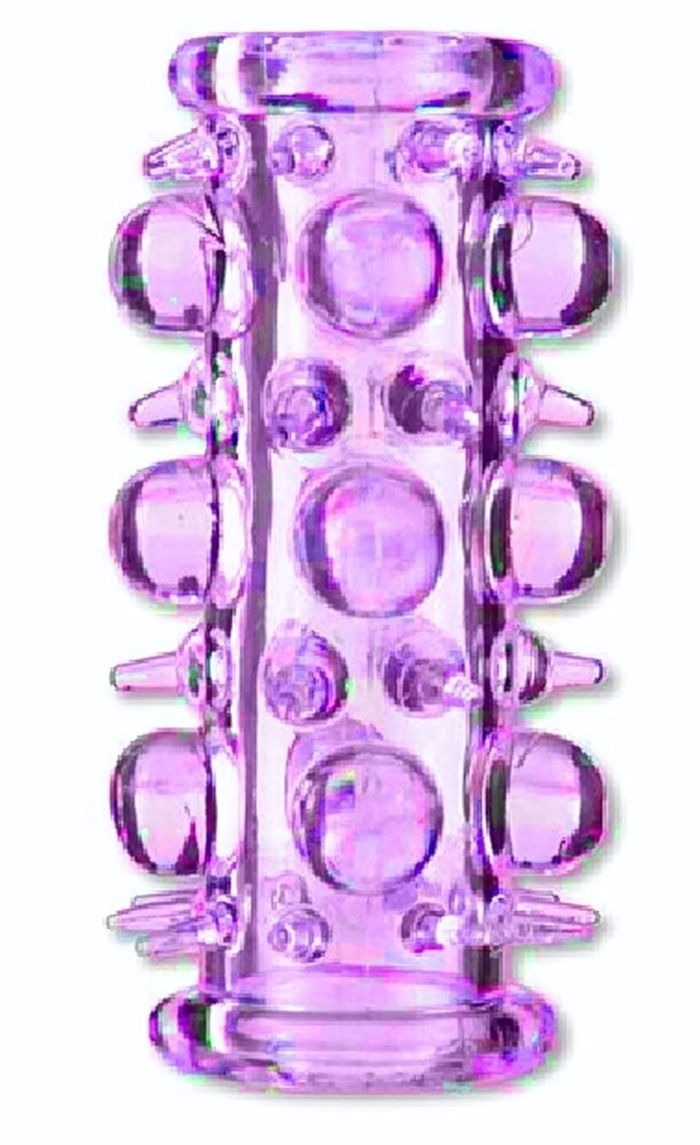 Фиолетовая насадка на пенис с шипами и шишечками (Цвет: сиреневый)