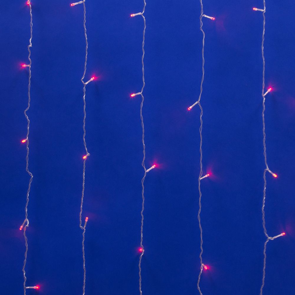 ULD-C2030-240-DTA RED IP20 Занавес светодиодный с контроллером. 3х2м. 240 светодиодов. Красный свет. Провод прозрачный. TM Uniel.