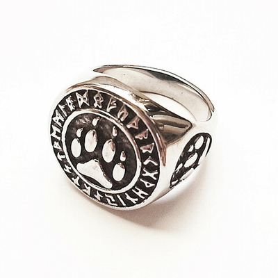 Кольцо славянский оберег "Печать Велеса". Медицинская сталь. Размер 22