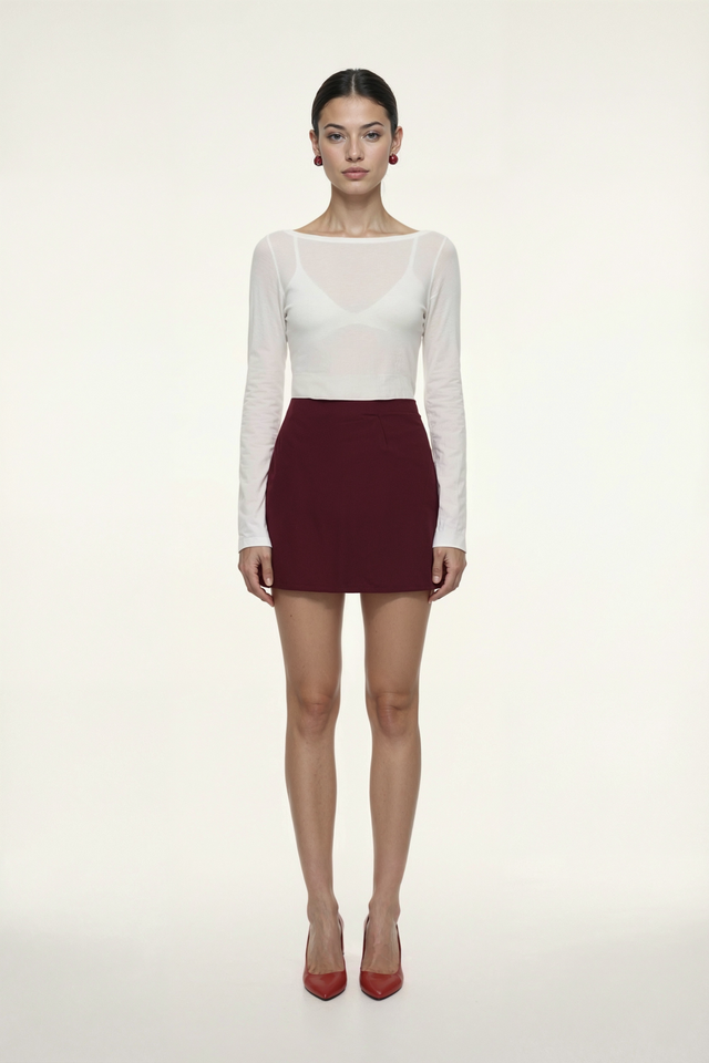 Юбка мини из костюмной ткани