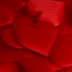 Наполнитель для подарков, 3см, "Red hearts", MESHU, 100шт., красный MS_65912