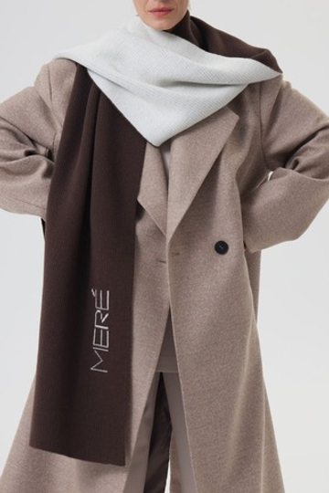 Шарф с логотипом, кофе/молоко