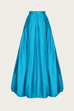 ЮБКА ИЗ БИРЮЗОВОГО ДИКОГО ШЕЛКА