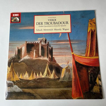 Винтажная виниловая пластинка LP Giuseppe Verdi Джузеппе Верди, Der Troubadour Опера Трубадур (Grosser Querschnitt In Deutscher Sprache) (Германия 1975)