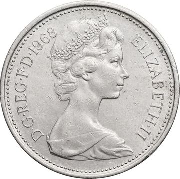 5 новых пенсов 1968 Великобритания