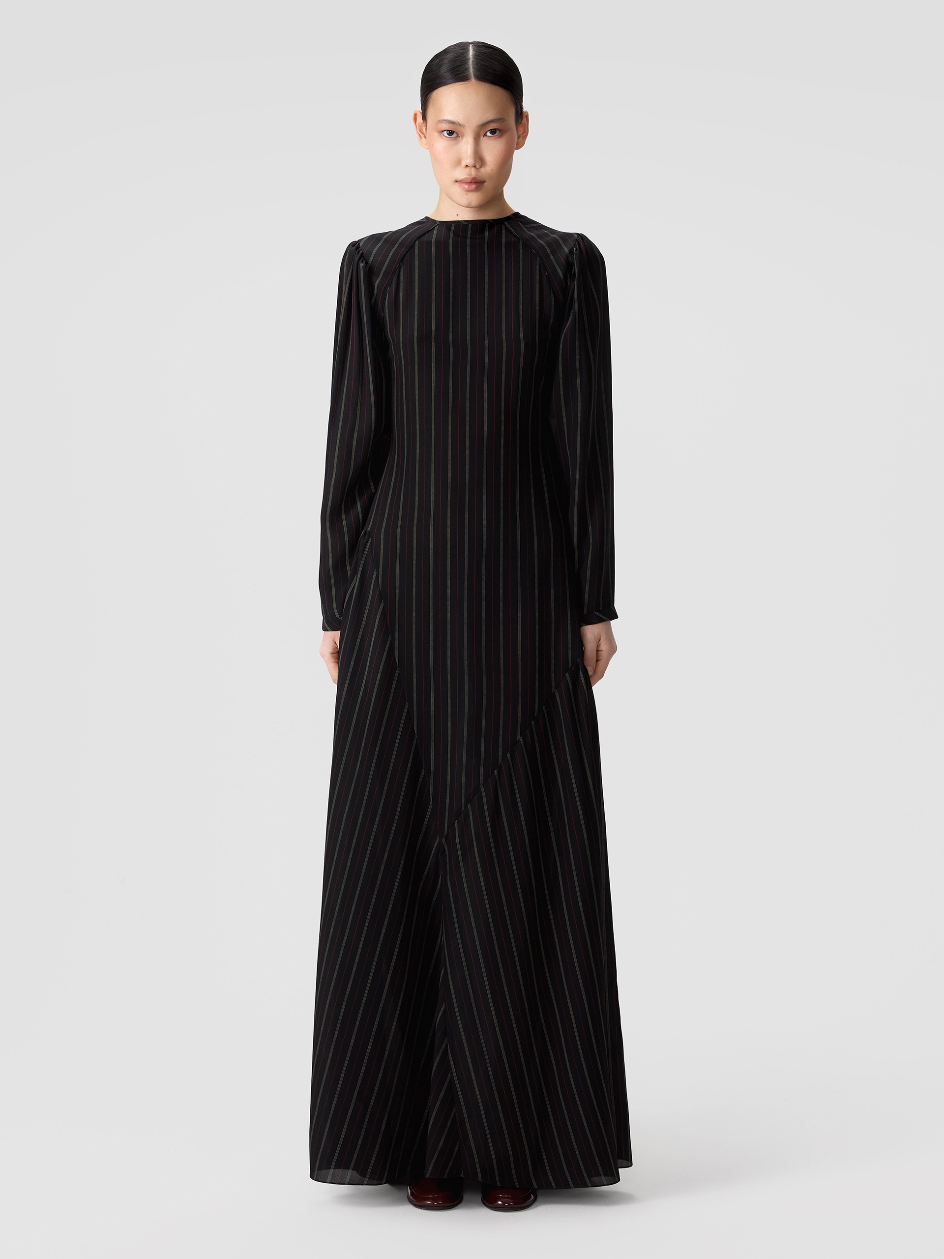 Платье макси в тонкую полоску OLA OLA