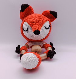 Лисенок, ручная работа, детская игрушка, погремушка