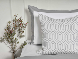 Постельное белье 2 спальное евро Сlaire&Caroll Frame белое с серым