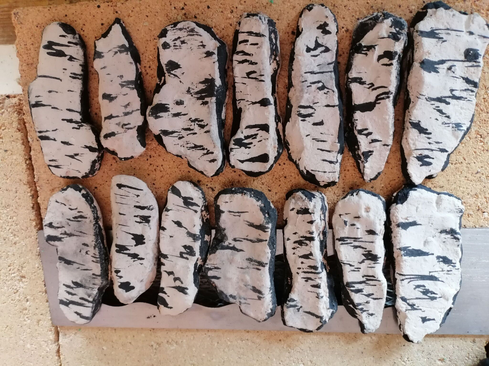 кора берёзы для биокамина, 14 шт, 6-8 см