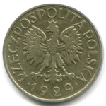 1 злотый 1929 г. Польша VF