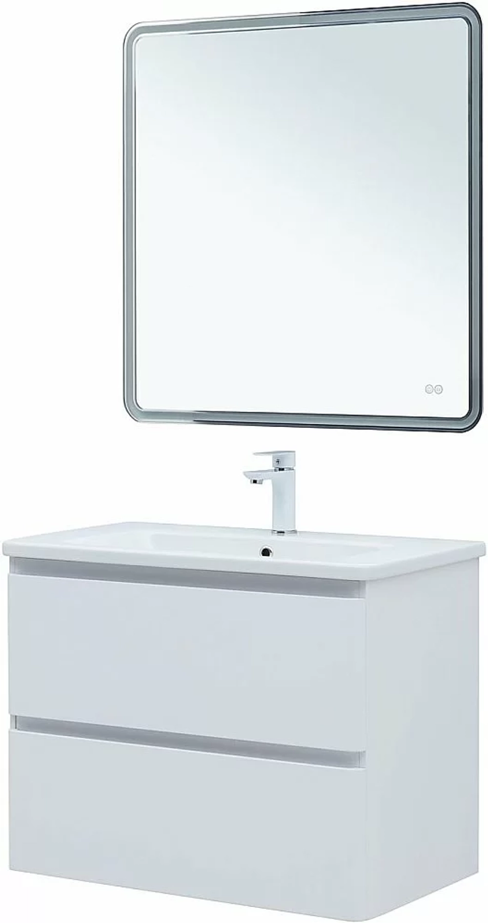 Тумба с раковиной Aquanet Эмбер 330467 80 белый матовый