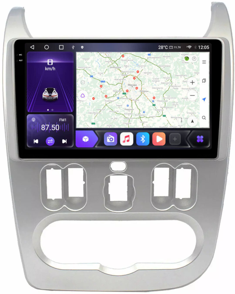 Магнитола для Renault Logan/Sandero 2009-2014 - Carmedia SF-9944 QLed+2K, Android 12, TS10,  CarPlay, 4G SIM-слот