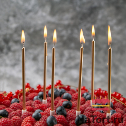 Набор свечей для торта «Happy Birthday, 6 в 1», золотой металлик