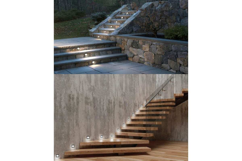 Светильник LED для подсветки ступеней LN013 встраиваемый 3W 4000K, IP65, черный Feron