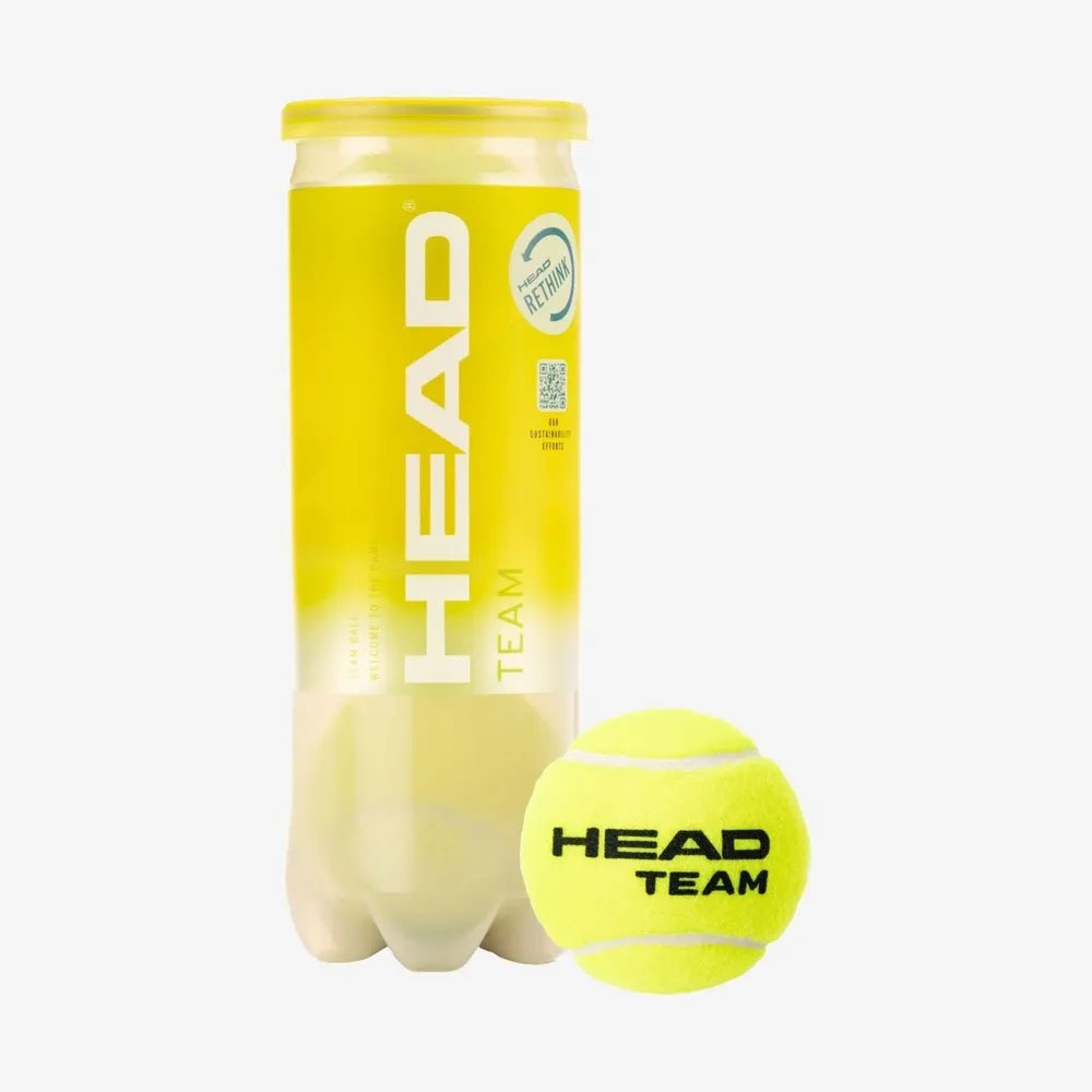 Мяч теннисный HEAD Team 3B, 575703, уп.3 шт, одобр.ITF, фетр, нат.резина, желтый