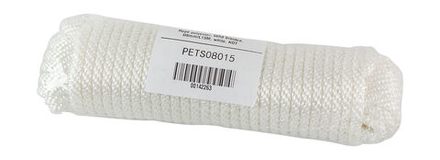 Веревка сплошного плетения d8мм, L15м, белый, Marine Rocket