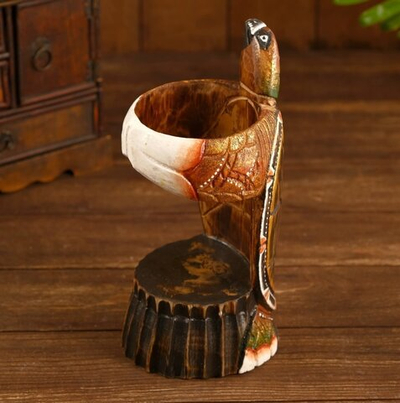 Подставка под бутылку "Черепашка" дерево 14х14х25 см