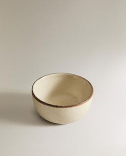 Zara Home миска из каменной керамики, цвет бежевый, 8.8 см