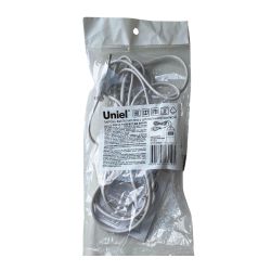 DLC-P-T50B-E27 3M WHITE Патрон подвесной с выключателем и штепсельной вилкой. 300 см. Цоколь Е27. Белый. TM Uniel