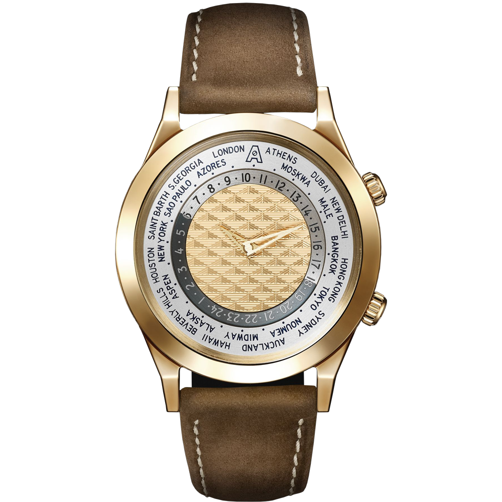 Andersen Geneve Tempus Terrae Limited Edition Automatic 39mm 18-Karat Gold and Suede Watch