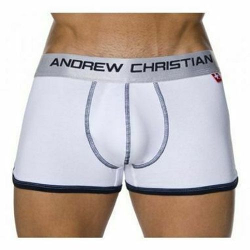 Мужские трусы хипсы белые с пуш-ап Andrew Christian White Shock Jock Boxer 4720