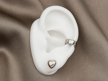 Комплект "Сердце" (кафф с пусетой)