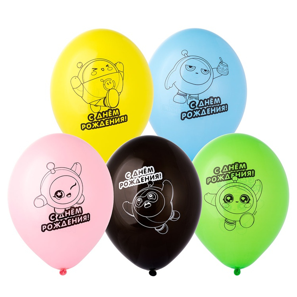 Шар латексный 35см С ДР! Эгги гонки (Ассорти)