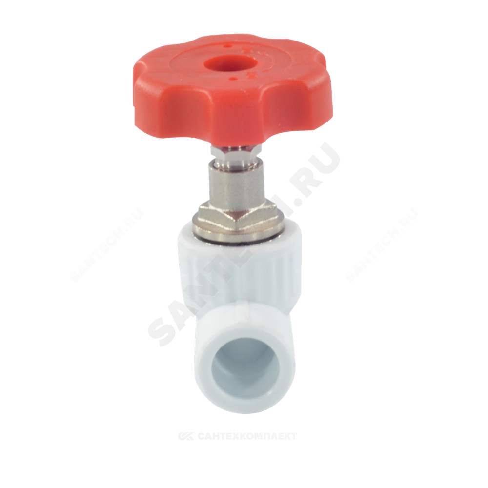 Клапан (вентиль) PP-R запорный белый Дн 20х90гр внутренняя пайка VALFEX 10146020
