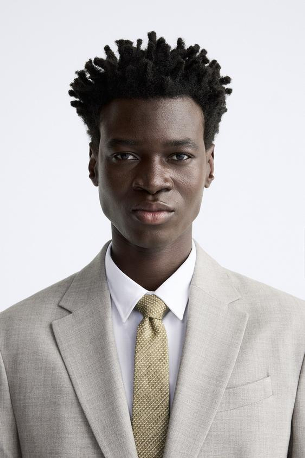 ZARA ГАЛСТУК ИЗ РЕЛЬЕФНОЙ ТКАНИ В ПОЛОСКУ, ЗЕЛЕНЫЙ