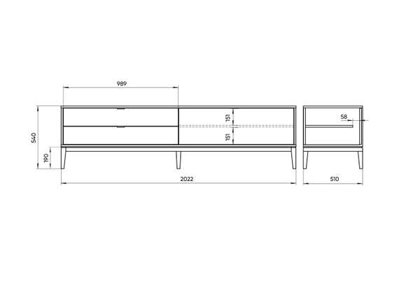 Тумба Fjord 1 дверь 2 ящика (белый)
