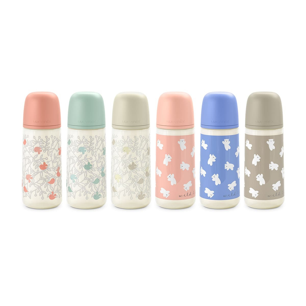 Бутылочка для кормления Suavinex Birdies 360 мл бежевая, 6 мес+