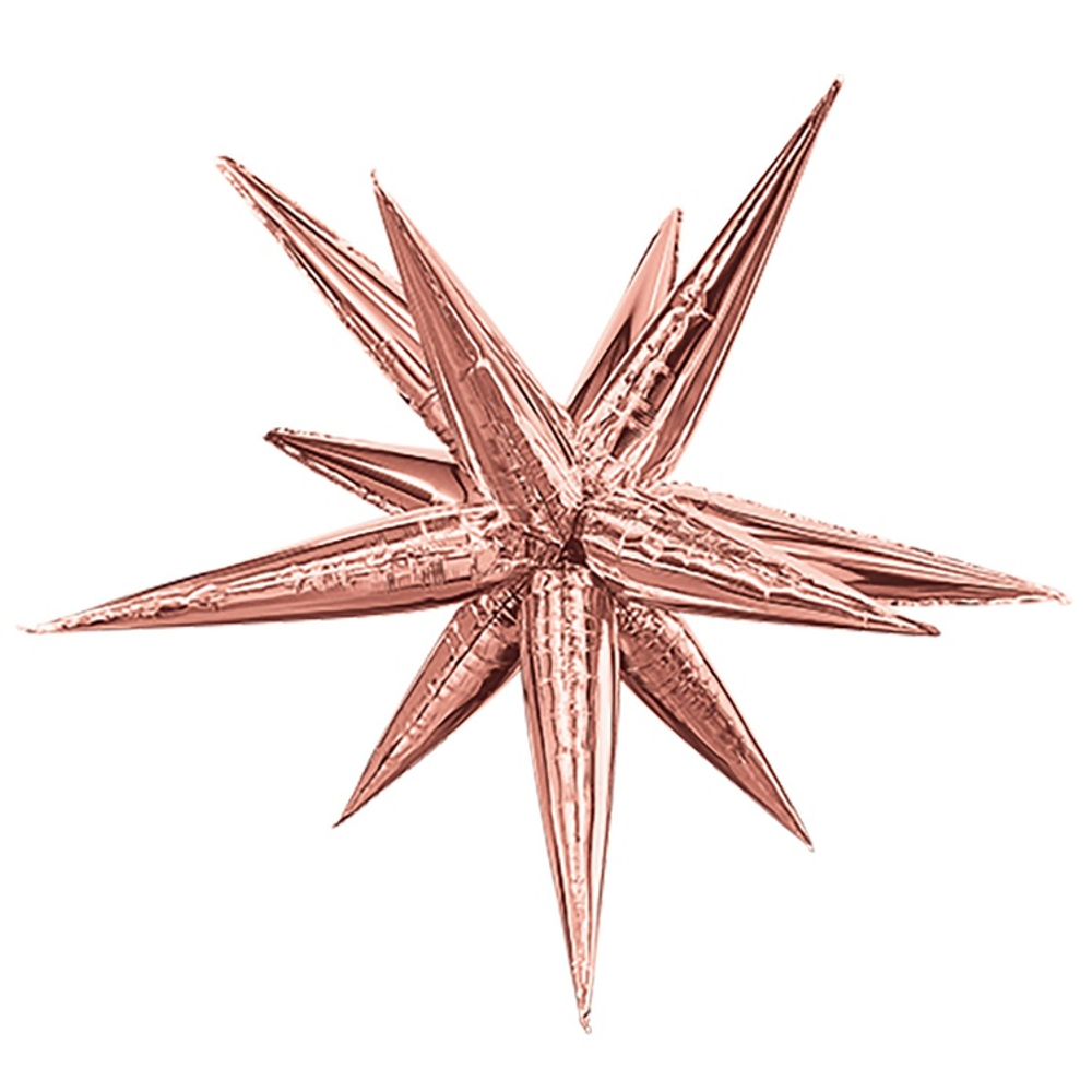 Шар фольгированный Звезда 3D 104 см (Розовое Золото)