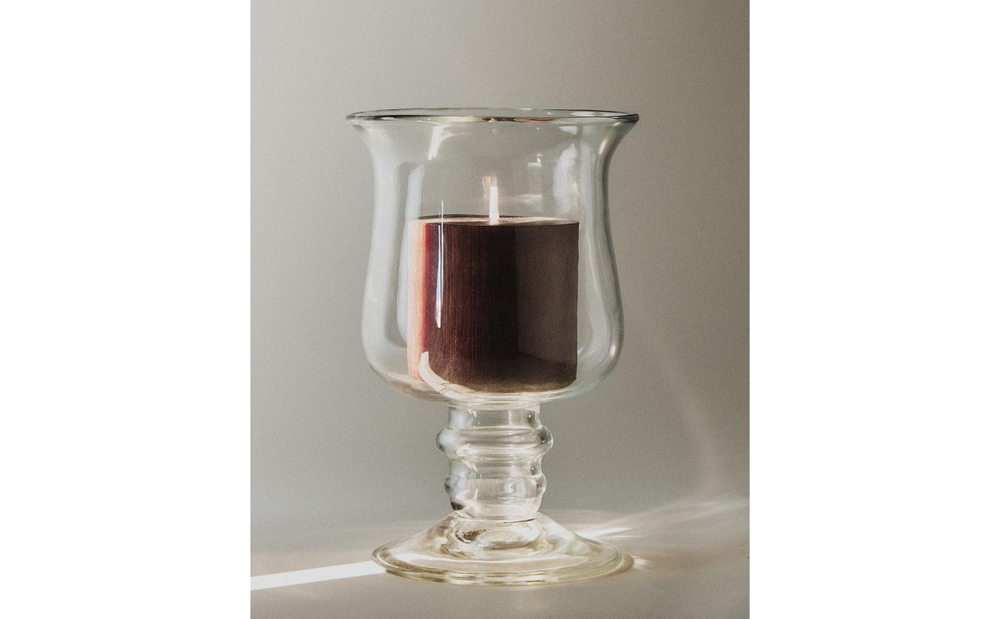 Zara Home Ваза из стекла, цвет зелёный, 18 см