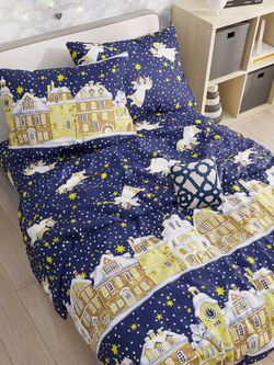 Ткань для постельного белья, Зимняя сказка, перкаль, опт (цена за один погонный метр) продается в рулонах от 50 - 80 метров.