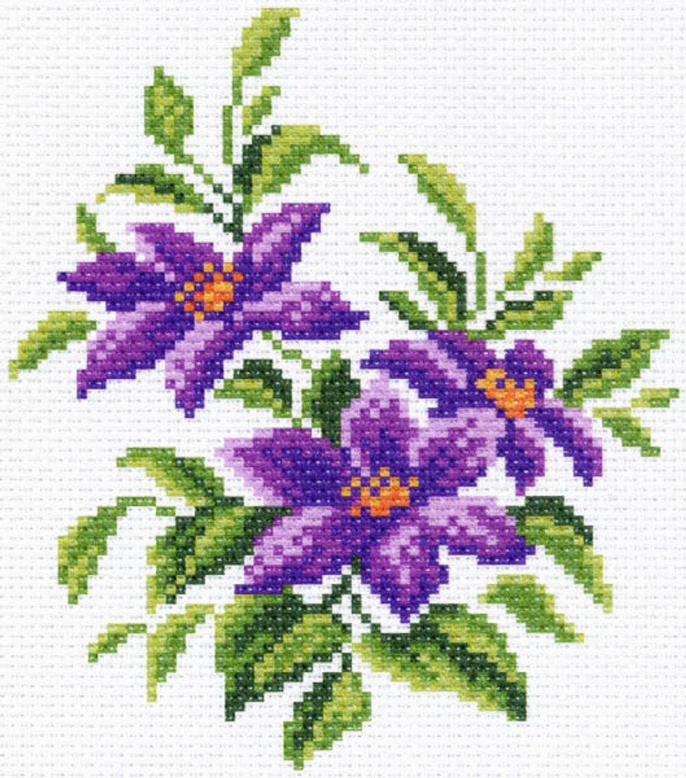 "Клематесы"-1445/1 канва с рисунком