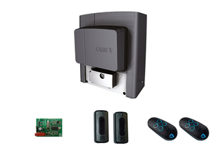 Комплект автоматики для откатных ворот на основе привода BKS12AGS (встроенный блок управления ZBKN, радиоуправление с динамическим кодом, фотоэлементы)