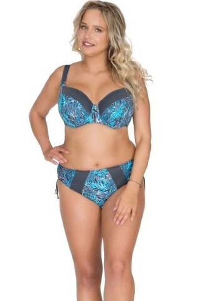 Купальный лиф с рисунком в виде веточек (Размер: 85I) (Цвет: аквамариновый)