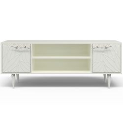 Тумба под ТВ Арт Колор leaves 155см Классик Сильвер Белый опал
