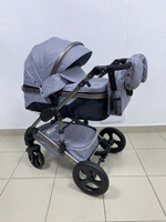 Детская коляска 3в1 LUXMOM 555-W чёрный текстиль