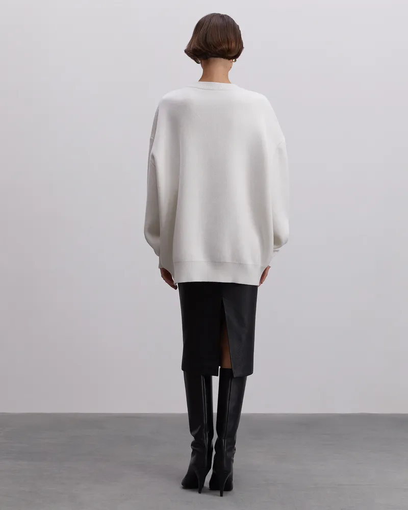 Молочный свитшот из хлопка