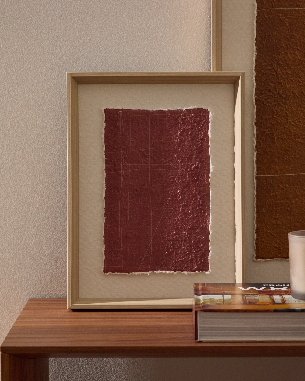 Картина Durkan бордового цвета на переработанной бумаге 30 x 40 см
